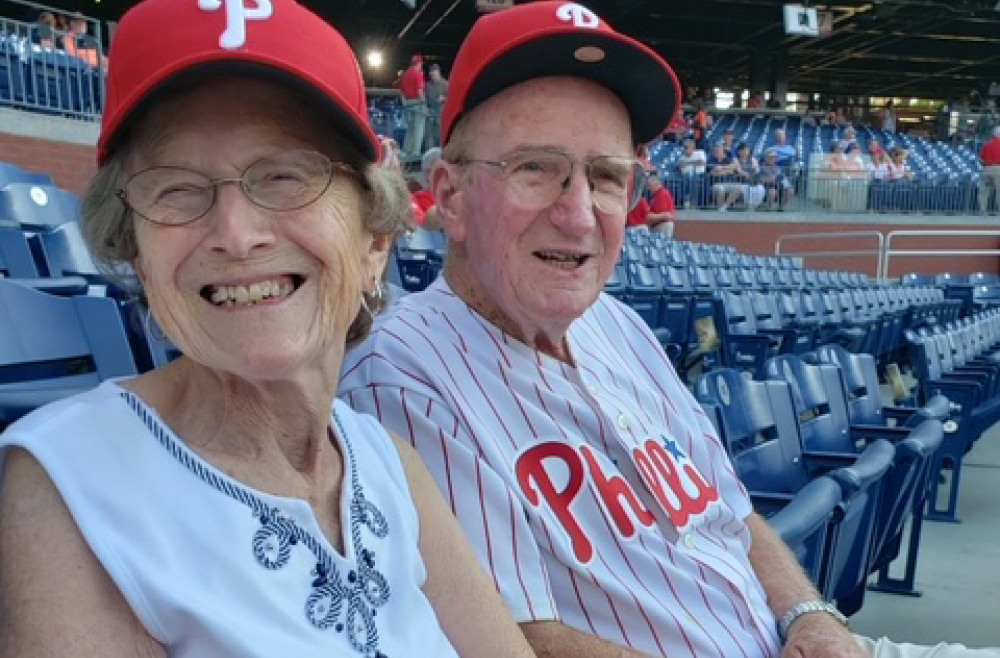 Walter and Sarah Styer at a Phillies game